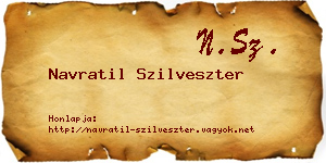 Navratil Szilveszter névjegykártya
